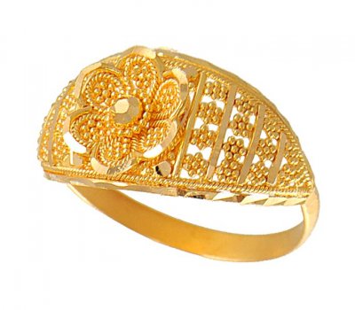 Indian Filigree Ring ( Ladies Gold Ring )