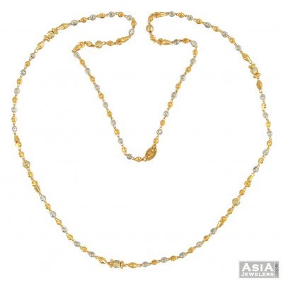 22k Two Tone Fancy Chain ( 22Kt Long Chains (Ladies) )