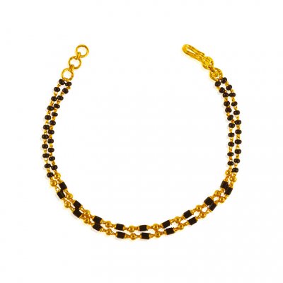 22 Kt Gold Black Beads Bracelet ( Ladies Bracelets )