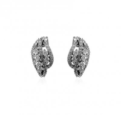 18K Gold Diamond Earrings ( Diamond Earrings )