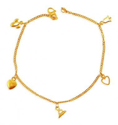 22K Gold Ladies Charm Bracelet  ( Ladies Bracelets )