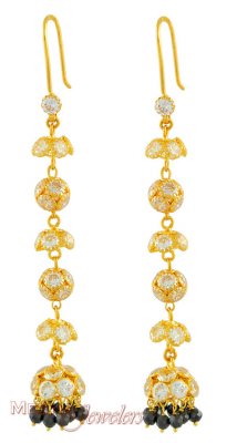 Gold Fancy Hook Earrings ( Exquisite Earrings )