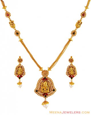 Gold Temple Jewelry Necklace Set ( Antique Necklace Sets )