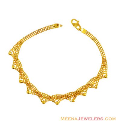 22K Gold Fancy Ladies Bracelet  ( Ladies Bracelets )