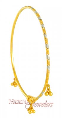 22Kt Gold Bangle with Dangling ( Two Tone Bangles )