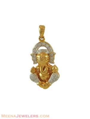 Lord Ganesh Pendant (Diamonds studded) ( Diamond Pendants )