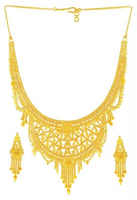 Gold Designer Necklace Set ( 22 Kt Gold Sets )
