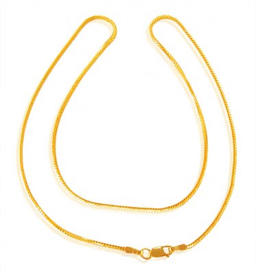22 Karat Gold Fox Tail Chain ( Plain Gold Chains )