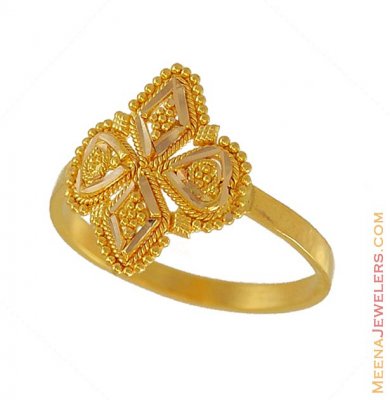  Indian Filigree Ring (22kGold) ( Ladies Gold Ring )