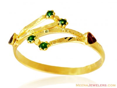 22k Meenakari Ladies Ring ( Ladies Gold Ring )