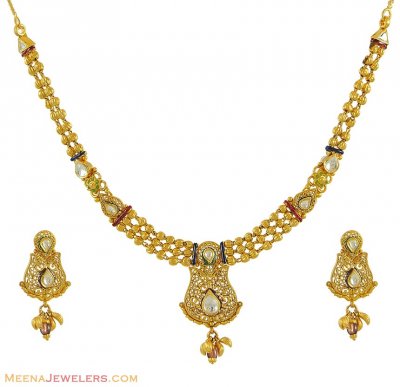 22k Kundan Antique Set ( Antique Necklace Sets )