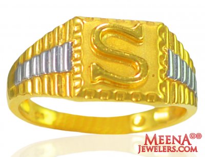 22Kt Two Tone Gold Mens Ring ( Mens Gold Ring )