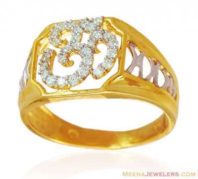 Gold OM Signity Mens Ring ( Mens Signity Rings )