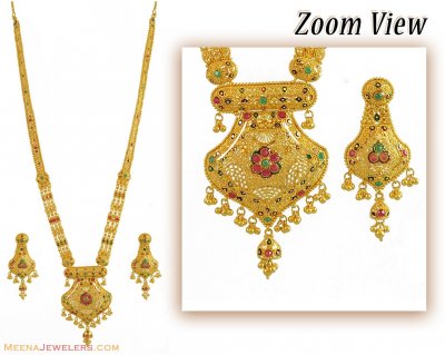 Indian Gold Bridal Jewelry on Indian Bridal Necklace Set  22k    Stbr10999   Us  4 500   22k Gold