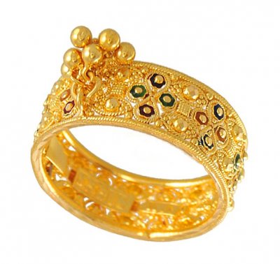 22Kt Gold Ring with Dangling ( Ladies Gold Ring )