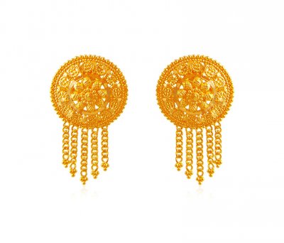22k Filigree Earrings ( 22 Kt Gold Tops )