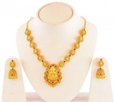 22K Gold Temple Jewelry ( Gold Designer Sets )