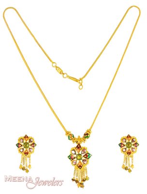 Gold Fancy Necklace Set ( Gold Designer Sets )