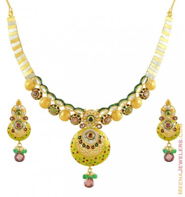 22k Designer Kundan Set ( Antique Necklace Sets )
