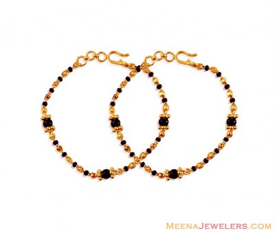 22k Black Beads Baby Bracelet ( Black Bead Bracelets )