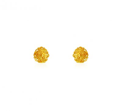22K Gold Fancy Earrings ( 22 Kt Gold Tops )