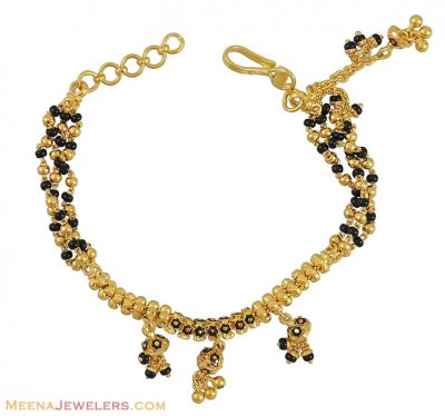 22k Gold Black Beads Bracelet ( Ladies Bracelets )