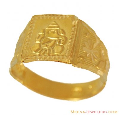 22K Mens Ring (Ganesha) ( Religious Rings )