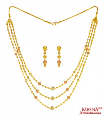 22K Gold Beads Necklace Set ( Light Sets )