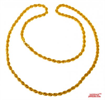 22 Kt hollow Rope Gold Chain ( Plain Gold Chains )