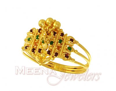 Gold Enamel Paint Ring ( Ladies Gold Ring )