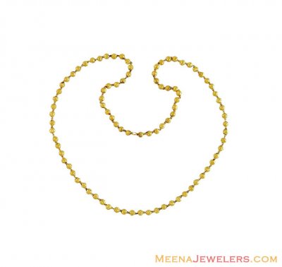 22Kt Gold Ball Chain (24 Inch) ( 22Kt Gold Fancy Chains )