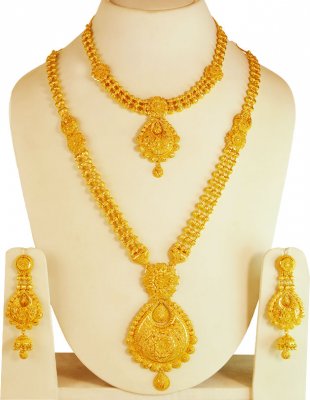 22K Gold Patta Necklace Set ( Bridal Necklace Sets )