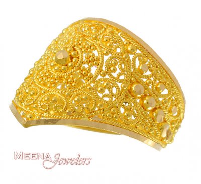 Gold Filigree Ring ( Ladies Gold Ring )