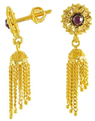 Gold Earrings with Hangings ( 22Kt Gold Fancy Earrings )