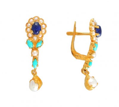 22K Precious Stone Earrings ( Precious Stone Earrings )