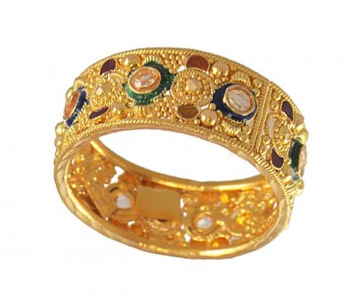 22Kt MeenaKari Ring ( Ladies Gold Ring )