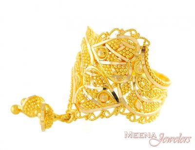 Filligri Gold ring with Dangling Balls ( Ladies Gold Ring )