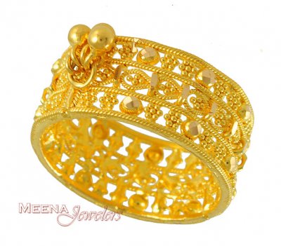 22Kt Gold Band with Hangings ( Ladies Gold Ring )