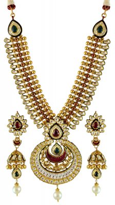 Antique Necklace Set (with Kundan) ( Bridal Necklace Sets )