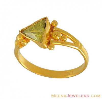 22K Colored Stone Baby Ring ( 22Kt Baby Rings )