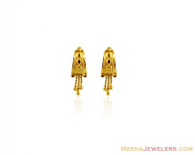 22k Rectangular Earrings ( 22 Kt Gold Tops )