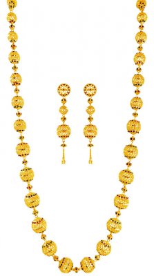 22kt Gold Long Necklace Set ( 22 Kt Gold Sets )