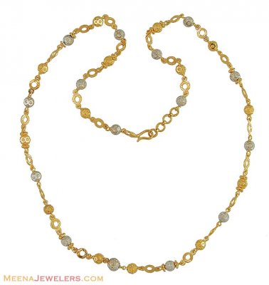 Gold Two Tone Chain (fancy chain) ( 22Kt Long Chains (Ladies) )