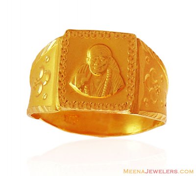 22k Gold Sai Mens Ring ( Religious Rings )