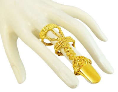 22K Traditional Layered Ring ( Ladies Gold Ring )