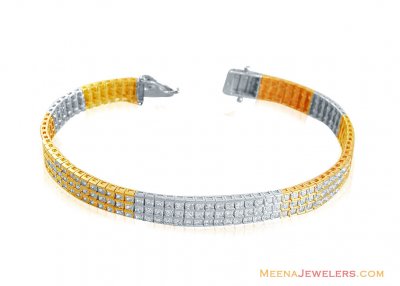 18k Tricolor Fancy Bracelet ( Ladies Bracelets )