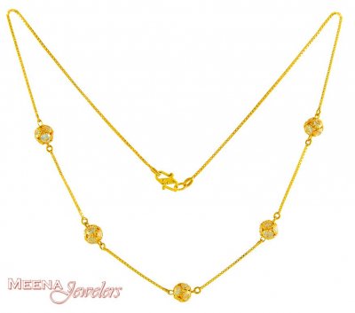 22kt Signity Gold Chain  ( Necklace with Stones )