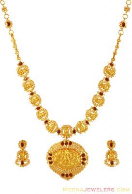 Gold Ruby Temple Jewelry ( Gold Designer Sets )