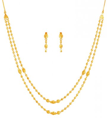 Layered Gold Necklace Earring Set ( Light Sets )
