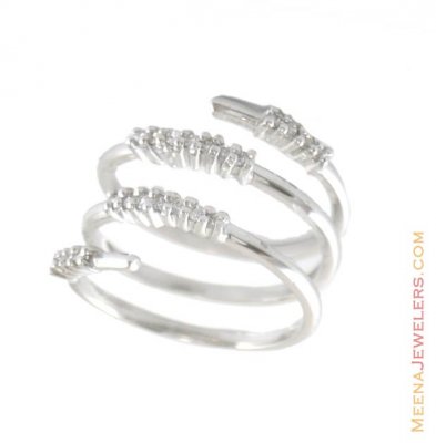 White Gold Ring With spiral design ( Ladies White Gold Rings )